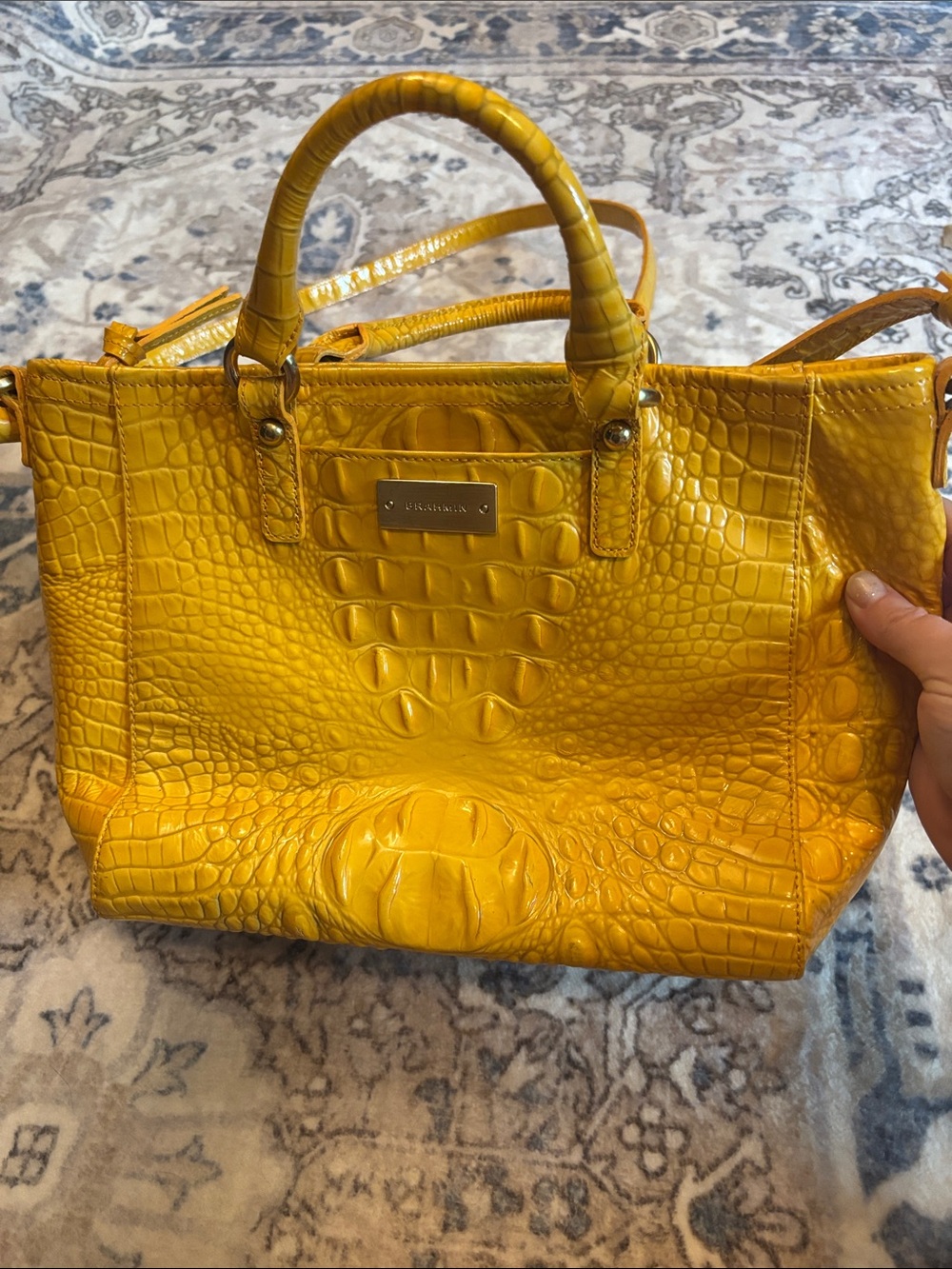 Brahmin Croc-Embossed Leather Crossbody with Strap - Picture 2 of 14
